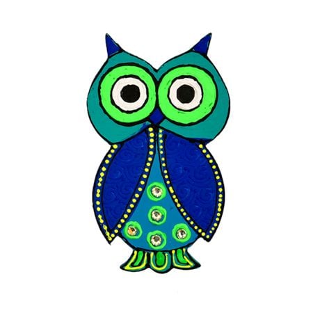 Handmade Folk Owl Wooden Fridge Magnet Kitchen Decor